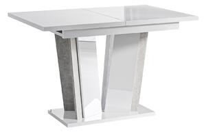 Asztal Goodyear 130, 75x80cm, Fényes fehér, Beton