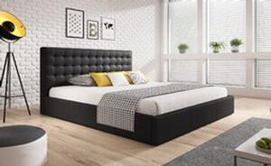Kárpitozott ágy VERO méret 120x200 cm - Eco-bőr Fekete