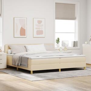 Box Spring Ágy Matraccal Krém 200x200 cm Szövet