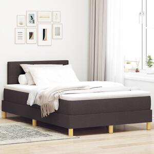 VidaXL Rugós ágy matraccal Sötétbarna 120x200 cm Szövet