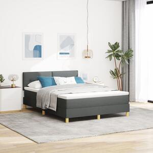 VidaXL Box Spring Ágy Matraccal Sötétszürke 140x200 cm Szövet