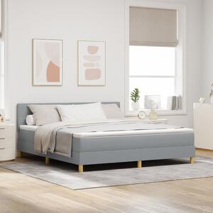 Box Spring ágy matraccal világosszürke 180x200 cm szövet