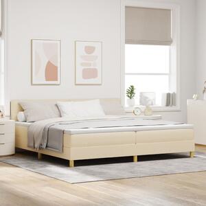 VidaXL Boxspring Ágy Matraccal Krém 200x200 cm Szövet