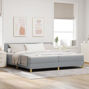 VidaXL Box Spring Ágy Matraccal Világosszürke 200x200 cm Szövet