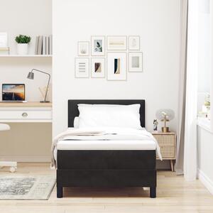 Boxspring Ágy Matraccal Fekete 90x200 cm Bársony