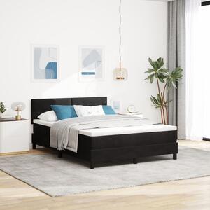 VidaXL Kárpitozott Ágy Matraccal Fekete 140x200 cm Bársonyos