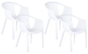 Kerti szék 4 részes készlet Szintetikus anyag Fehér NAPOLI