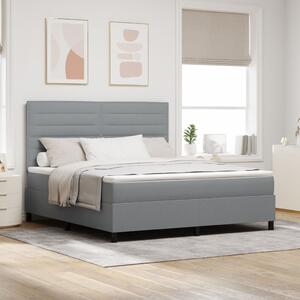 VidaXL Boxspring ágy matraccal világosszürke szövet