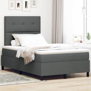 VidaXL Boxspring Ágy Matraccal Sötétszürke 120x200 cm Szövet