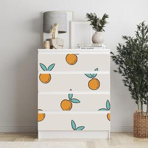 IKEA MALM bútormatrica - narancs rajzok