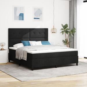 VidaXL Boxspring ágy matraccal fekete szuper king szövet