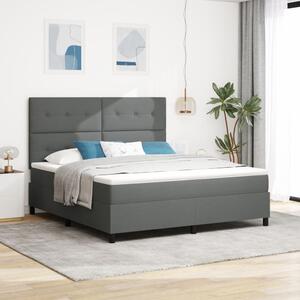 VidaXL Boxspring ágy matraccal sötét szürke szuper király szövet