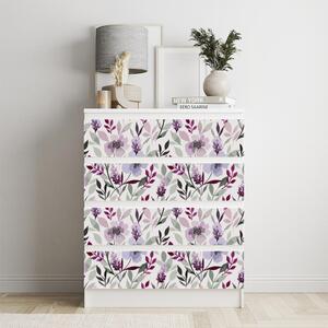 IKEA MALM bútormatrica - finom lila virágok
