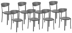 Kerti szék 8 részes készlet Szintetikus anyag Fekete VIESTE