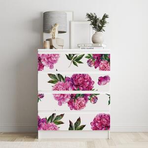 IKEA MALM bútormatrica - rózsaszín pünkösdi rózsacsokrok