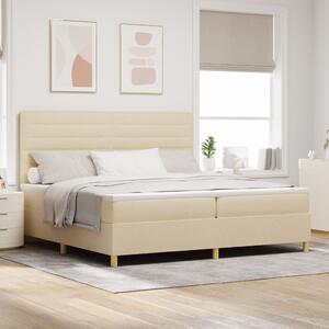 Box Spring Ágy Matrac Krém 200x200 cm Szövet
