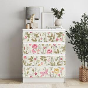 IKEA MALM bútormatrica - finom rózsák és pillangók