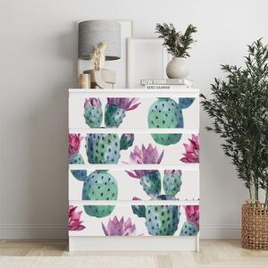 IKEA MALM bútormatrica - virágzó lila kaktuszok