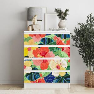 IKEA MALM bútormatrica - szikrázó trópusi virágok