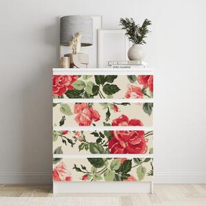 IKEA MALM bútormatrica - retro stílusú rózsák