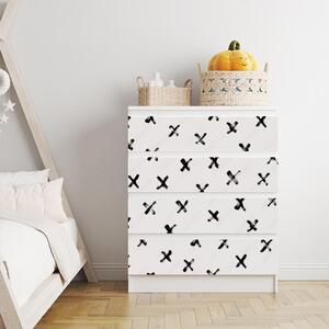 IKEA MALM bútormatrica - fekete akvarell keresztez
