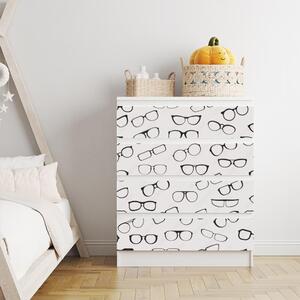 IKEA MALM bútormatrica - fekete fehér szemüvegek