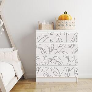 IKEA MALM bútormatrica - trópusi minimalista levelek