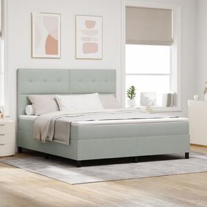 VidaXL Boxspring Ágy Matracot tartalmazó Világosszürke Szuper King Bársonyos