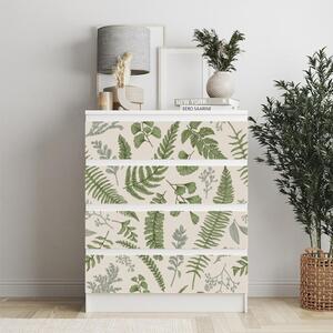 IKEA MALM bútormatrica - erdei növények levelei