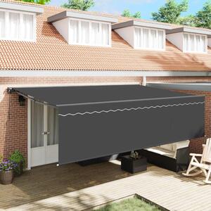 VidaXL Behúzható napellenző Antracit 500 × 300 cm Pamut és Alumínium