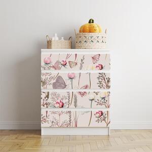 IKEA MALM bútormatrica - virágbimbók és pillangók