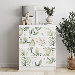 IKEA MALM bútormatrica - trópusi kézzel festett levelek