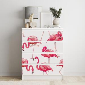 IKEA MALM bútormatrica - rózsaszín flamingók