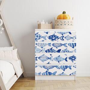 IKEA MALM bútormatrica - kék halak