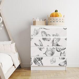 IKEA MALM bútormatrica - akvarell pillangók