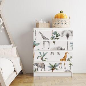 IKEA MALM bútormatrica - akvarell állatok és pálmák