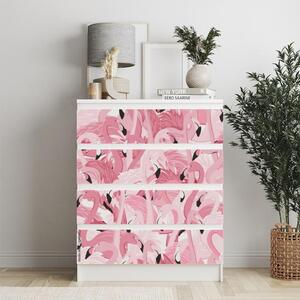 IKEA MALM bútormatrica - rózsaszín flamingó csapat