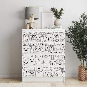 IKEA MALM bútormatrica - doodle kutyák