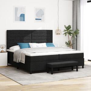 Boxspring ágy matraccal & paddal Fekete 200x200 cm Szövet
