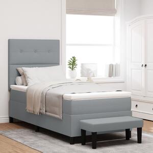 VidaXL Boxspring ágy matraccal és paddal szürke 90x200 cm szövet
