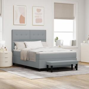 Box Spring Ágy Matraccal és Padlóval, Világosszürke 140x200 cm, Szövet