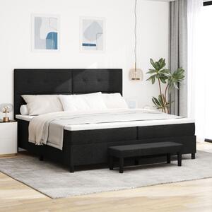 VidaXL Boxspring ágy matraccal és paddal fekete 200x200 cm szövet
