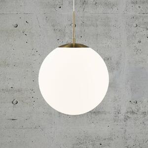 Nordlux Grant függőlámpa sárgarézből, üveggömbbel Ø 35cm, dimmelhető, Fehér / opál, Nappali / Étkező, Üveg