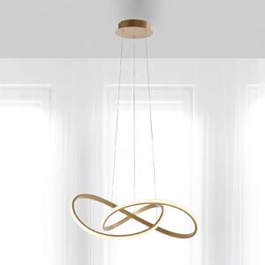 JUST LIGHT. GmbH LED függőlámpa Maria, 3 fokozatú fényerő, sárgaréz, dimmelhető, Sárgaréz / arany, Hálószoba, Alumínium, Modern