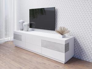 BUTORLINE TV szekrény LISKE SE40 fehér fényes / beton