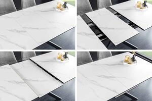Meghosszabbítható étkezőasztal Halia 160-200 cm fehér márvány