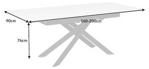 Meghosszabbítható étkezőasztal Halia 160-200 cm fehér márvány