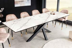 Meghosszabbítható étkezőasztal Paquita 180-220-260 cm fehér márvány