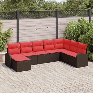 VidaXL Kerti Kanapé Szett 8 pcs Barna Poli rattan