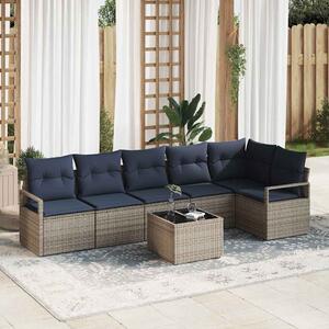 VidaXL Kanapé Szett 7 pcs Szürke polirattan